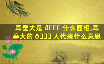 耳垂大是 🐛 什么面相,耳垂大的 🐈 人代表什么意思